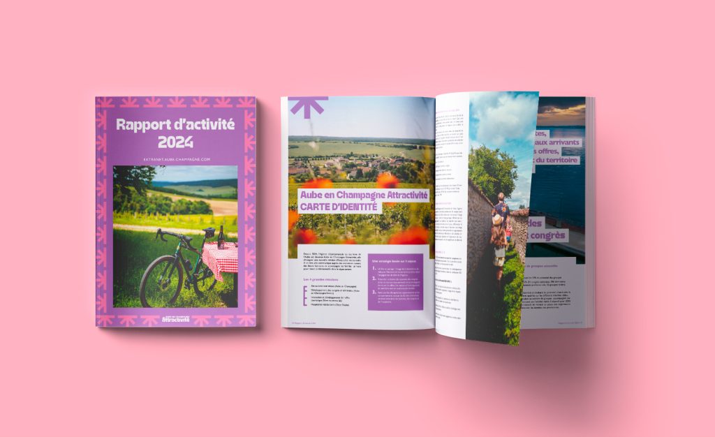 mise en page du rapport d’activité 2024 Aube en Champagne Attractivité