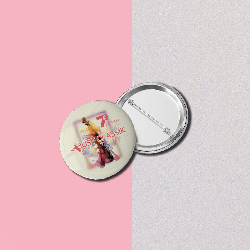 badge événementiel du Just Classik Festival – goodies festival musique