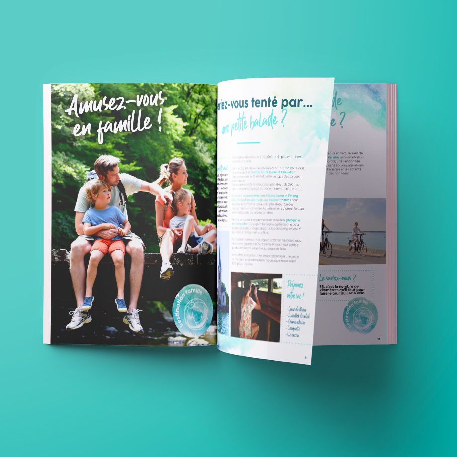 mise en page magazine touristique Lac du Der double page