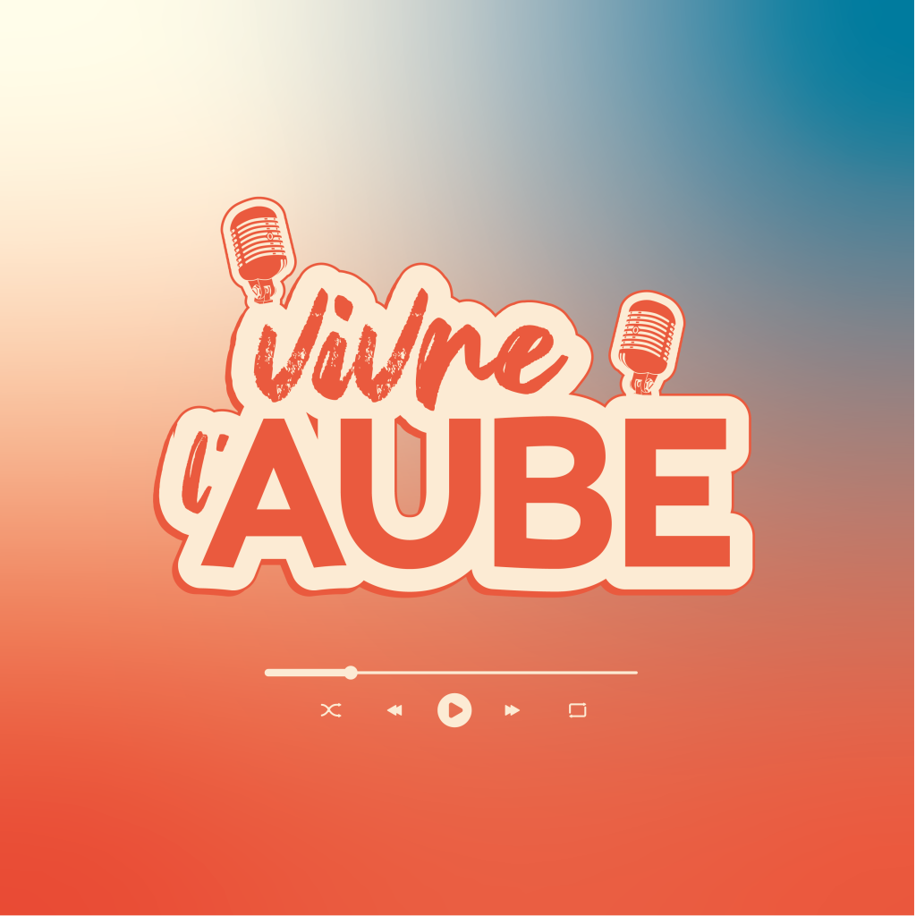 logo du podcast Vivre l'Aube identité visuelle podcast