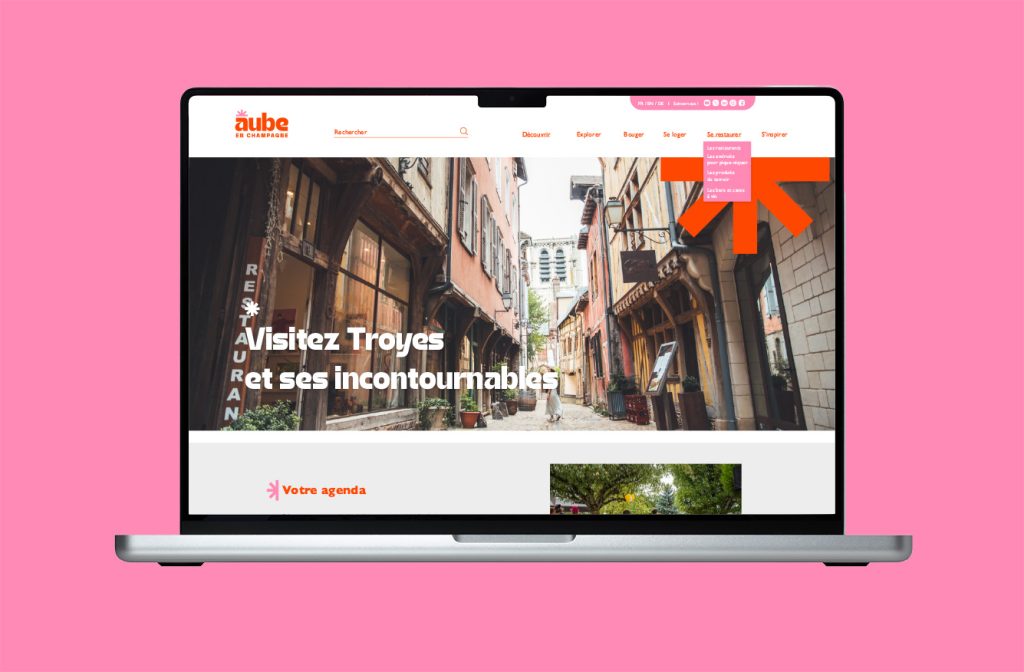 webdesign du site Aube en Champagne Attractivité refonte identité touristique